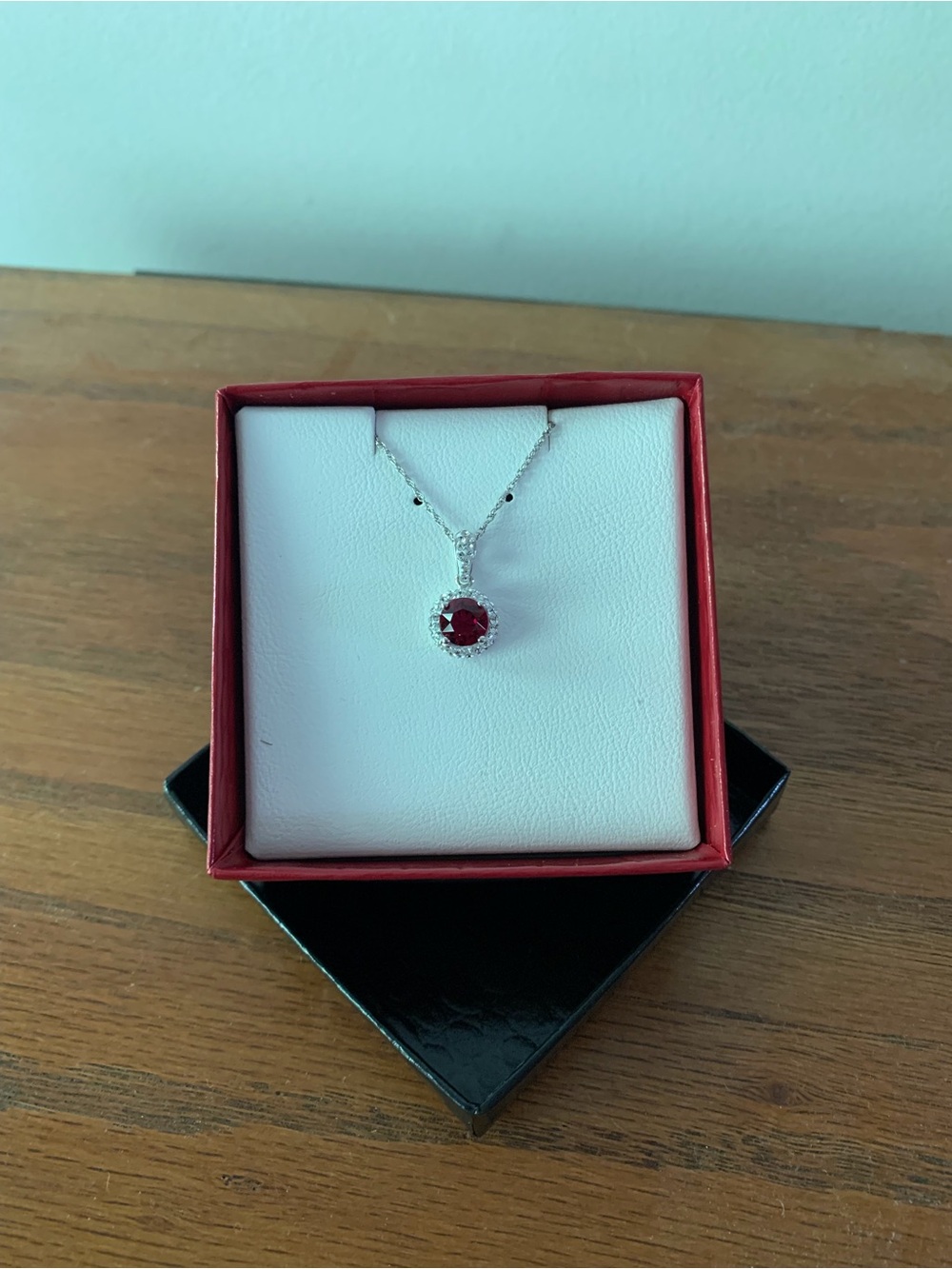 New Ruby Pendant Necklace Swarovski Elements